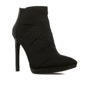Jessica Simpson Elastic Snakeskin Bootie Heel